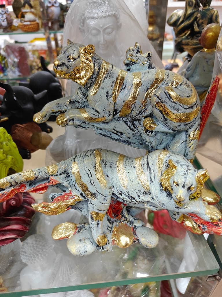 Gold and Black Cat Statue | Decorative | Ceramic | Gold and Black