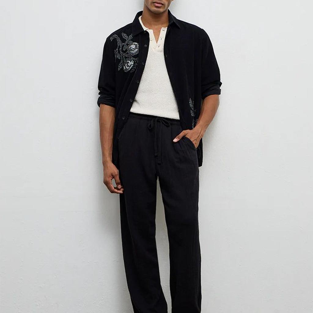 ETA Black Relaxed-Fit Mid-Rise Chinos