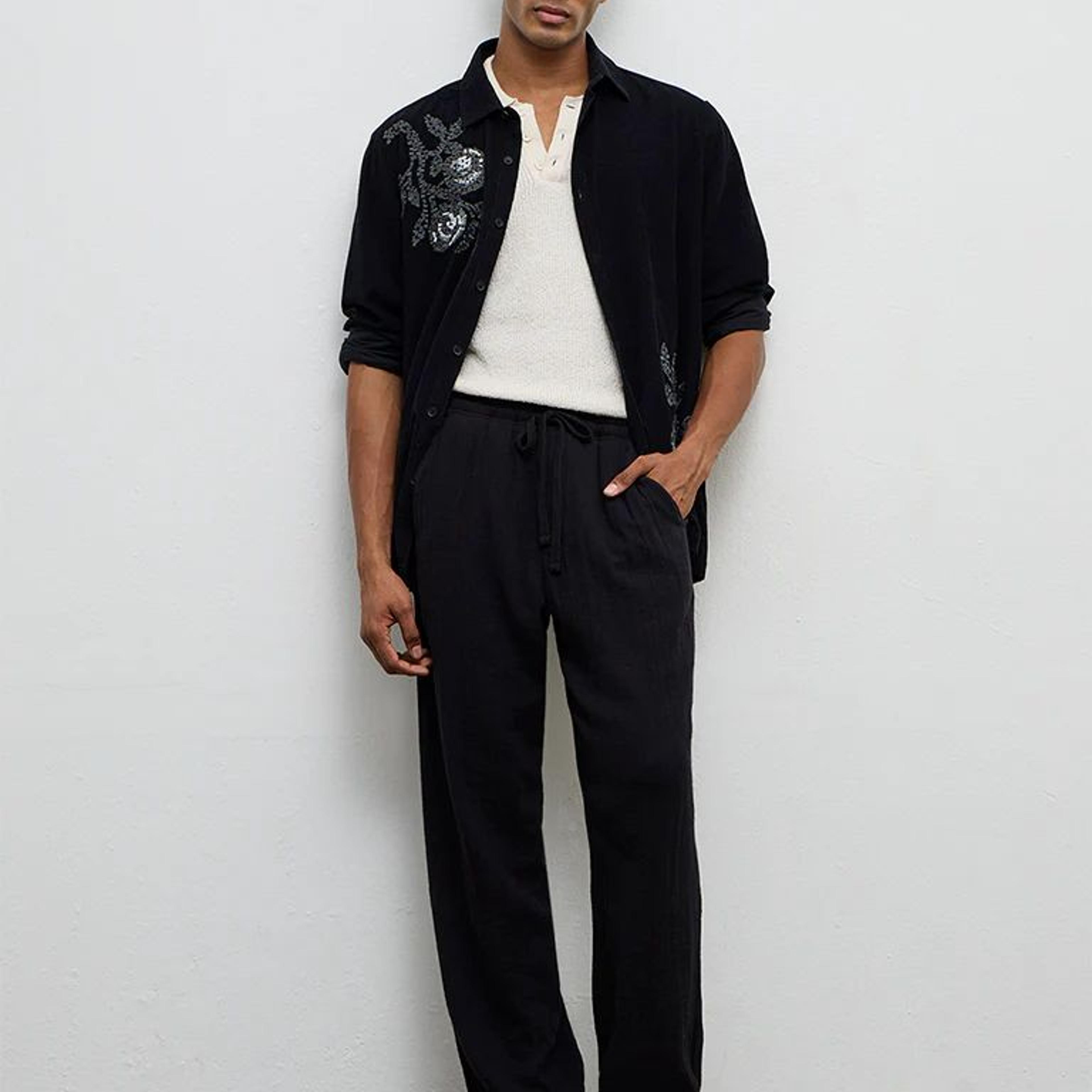 ETA Black Relaxed-Fit Mid-Rise Chinos