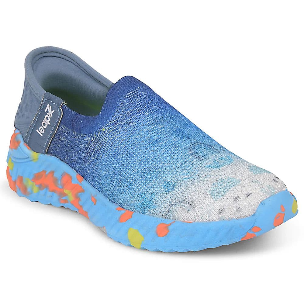 Leap7x Blue Sports Non Lacing Walking Shoes For Kids NITKID-13 By Liberty — 9C/27 / Blue