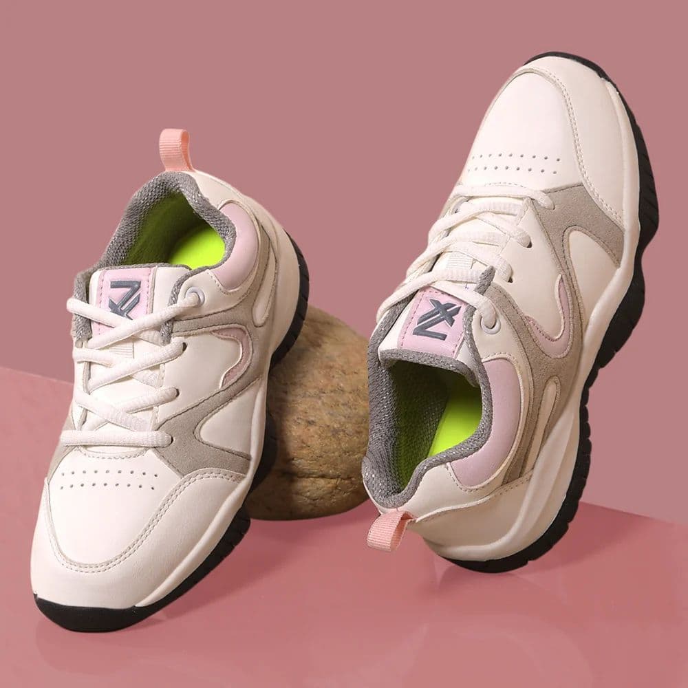 Leap7x Light Grey Sports Lacing Running Shoes For Kids CANON-2E By Liberty — photo 4