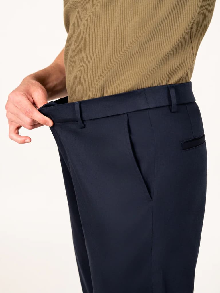 Celestra Navy Relaxed Fit Stretch Chinos for Men — photo 6