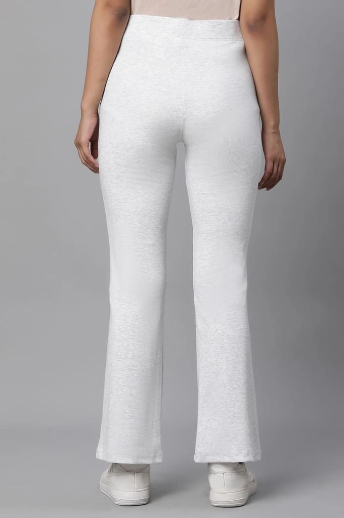 White Boot-Cut Flared Pants — photo 3