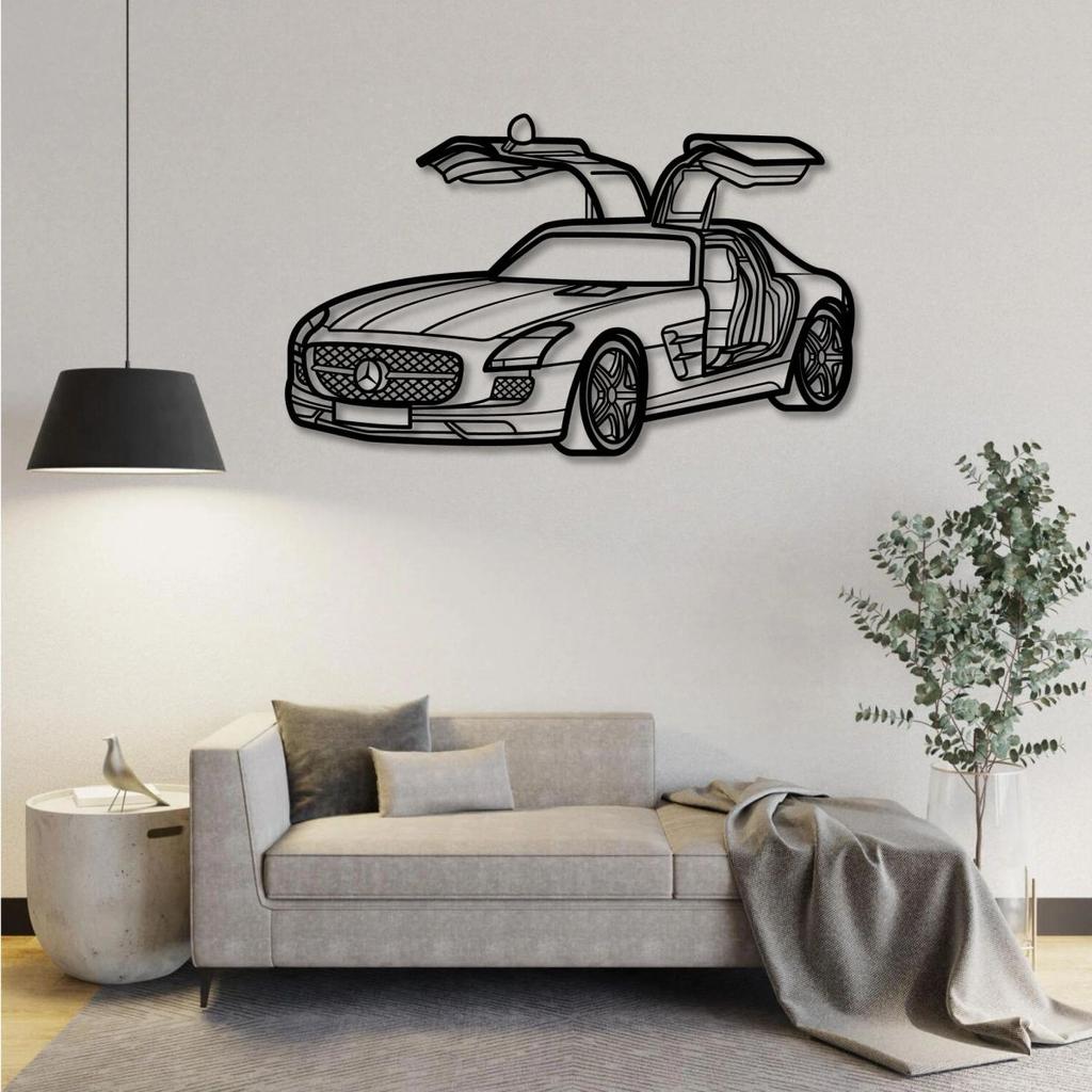 MERCEDES BENZ SLS AMG OPEN DOORS PERSPECTIVE METAL WALL ART — photo 2