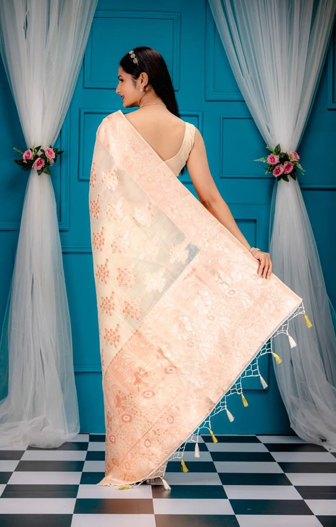 Mimosa Women's Woven Design Banarasi Style Art Silk Saree With Blouse Piece : SA00001806HWFREE — photo 6
