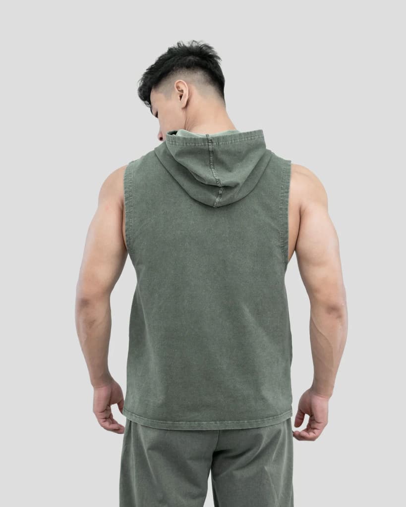 Acid Wash Sleeveless Hoodie — photo 5