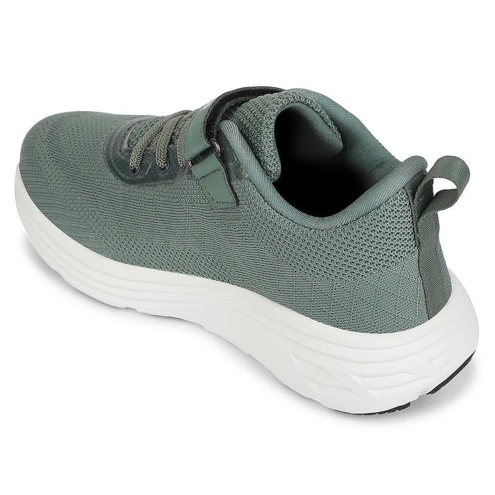 LEAP7X Olive Green Sports Non Lacing Walking Shoes for Kids COVER-04 by Liberty — photo 4