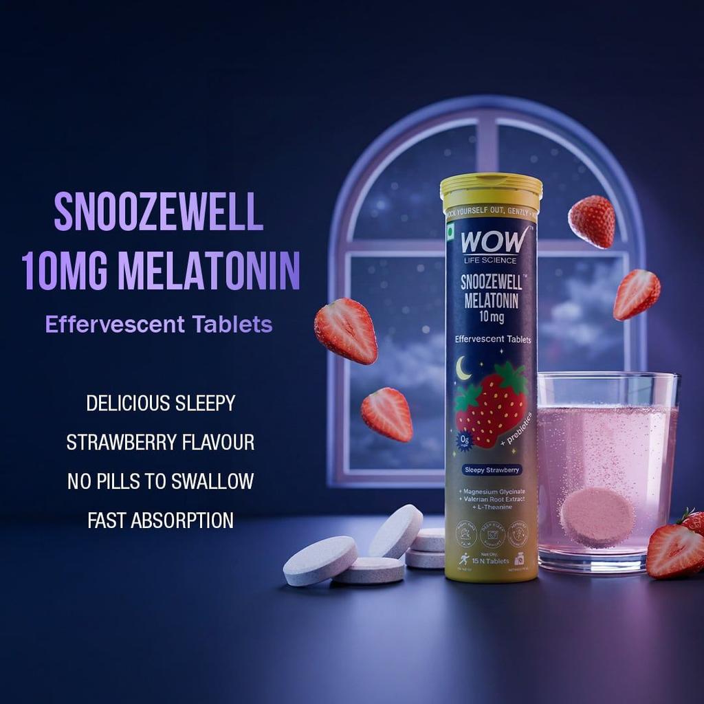 Snoozewell Melatonin Effervescent Tablets Promotes Relaxation