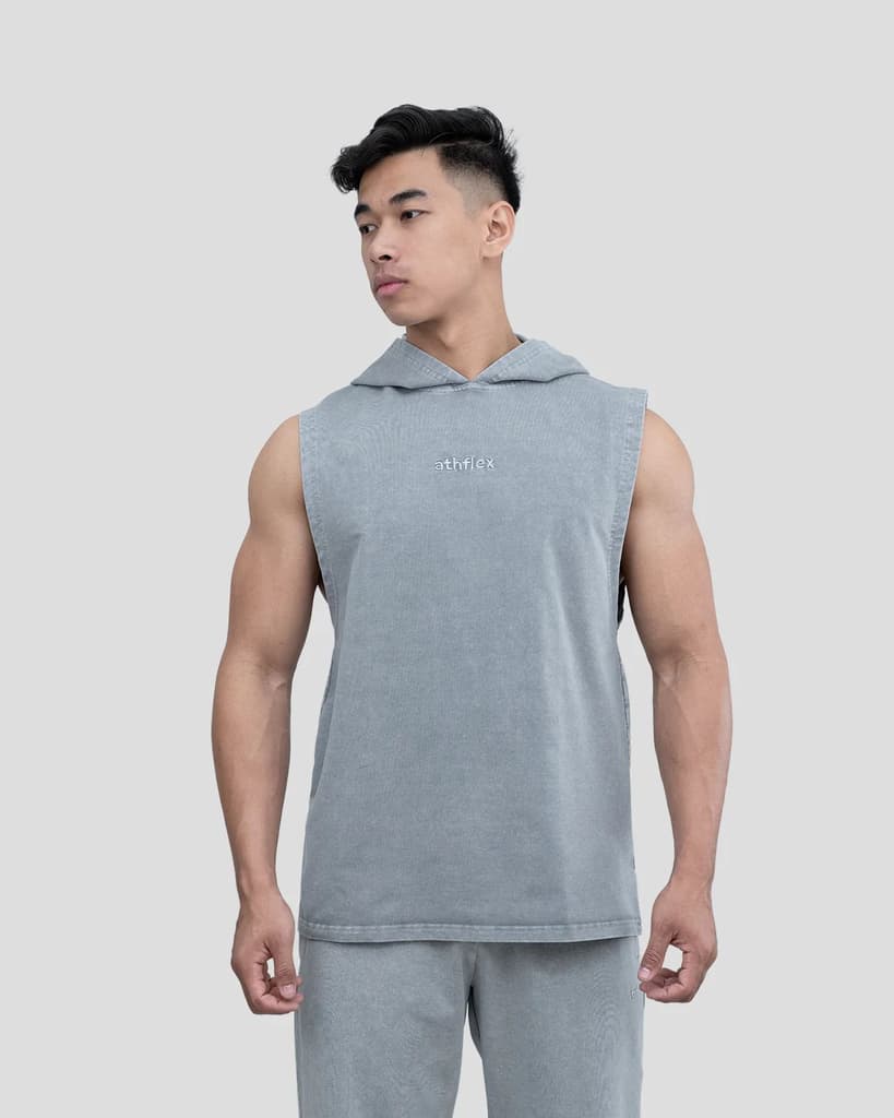 Acid Wash Sleeveless Hoodie — photo 6