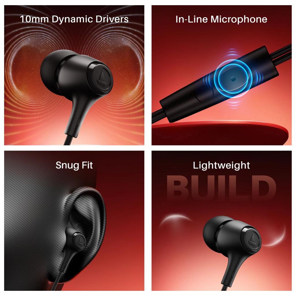 Bassheads 95 | Wired Earphone with 10mm Drivers, 120cm Cable Length, In-line Mic, Lightweight Build, 3.5mm Jack — photo 8
