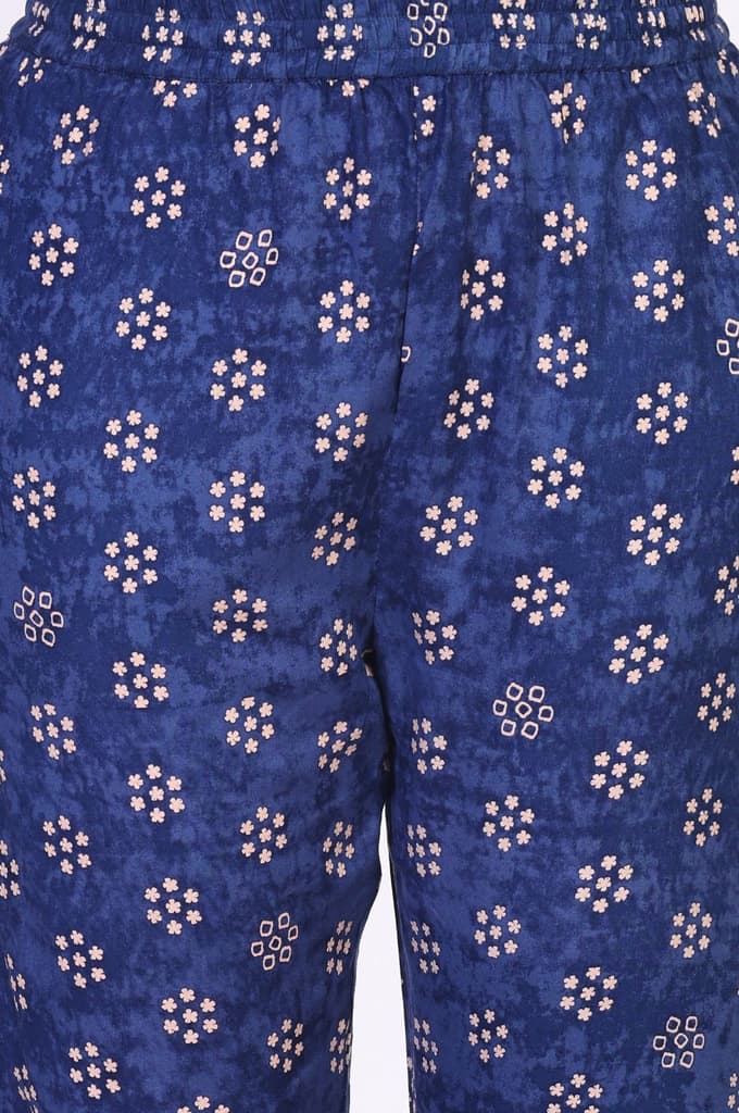 Blue Floral Printed Straight Kurta with Straight Pant and Dupatta Set — photo 7