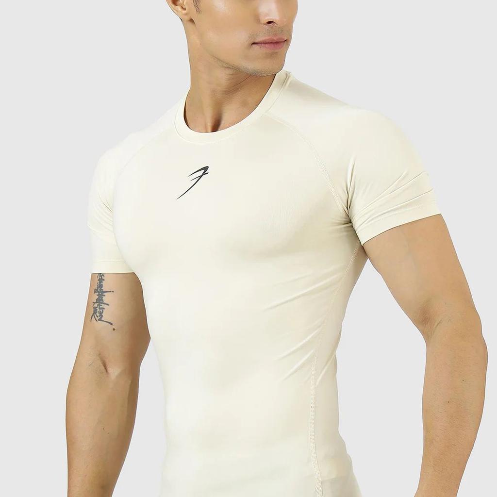 Compression T-shirt Beige