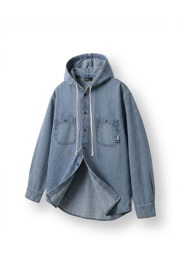 Hooded Denim Shirt — photo 2