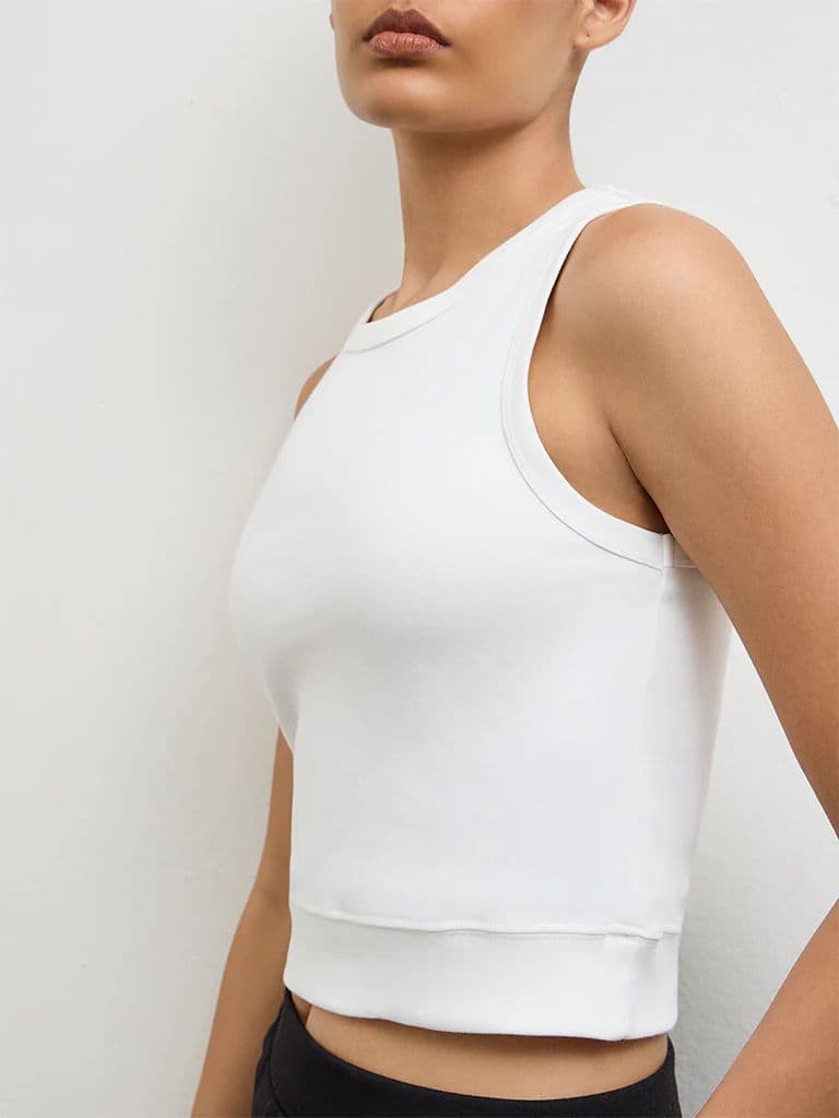 Nuoflexx Off-White Cotton Tank Top — photo 3