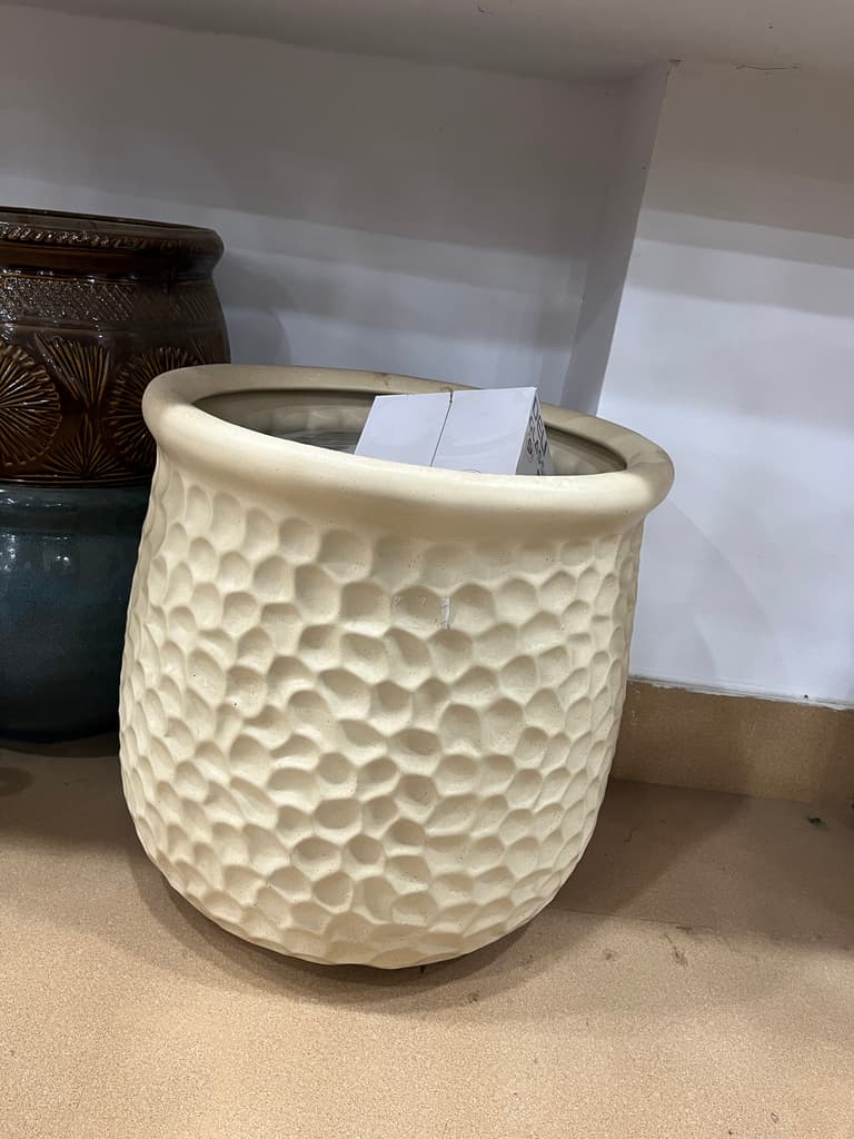 White Vase with Green Dots | Vase | Ceramic | White | Green Dots