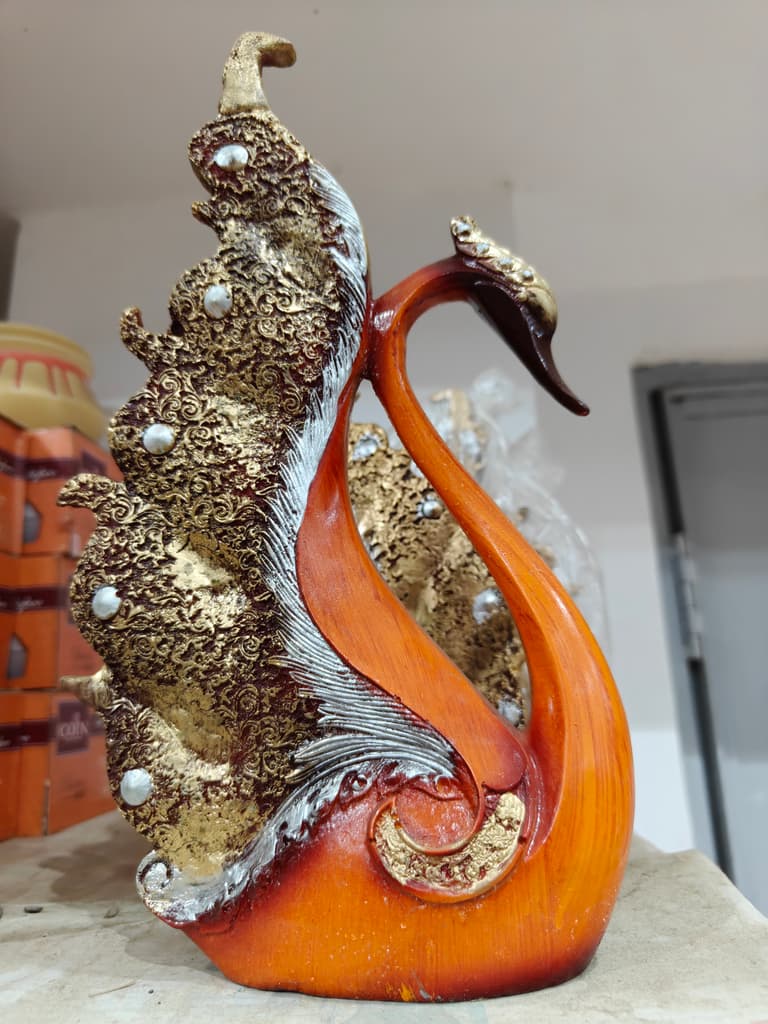 Gold Swan Statue | Decorative | Wood | Gold