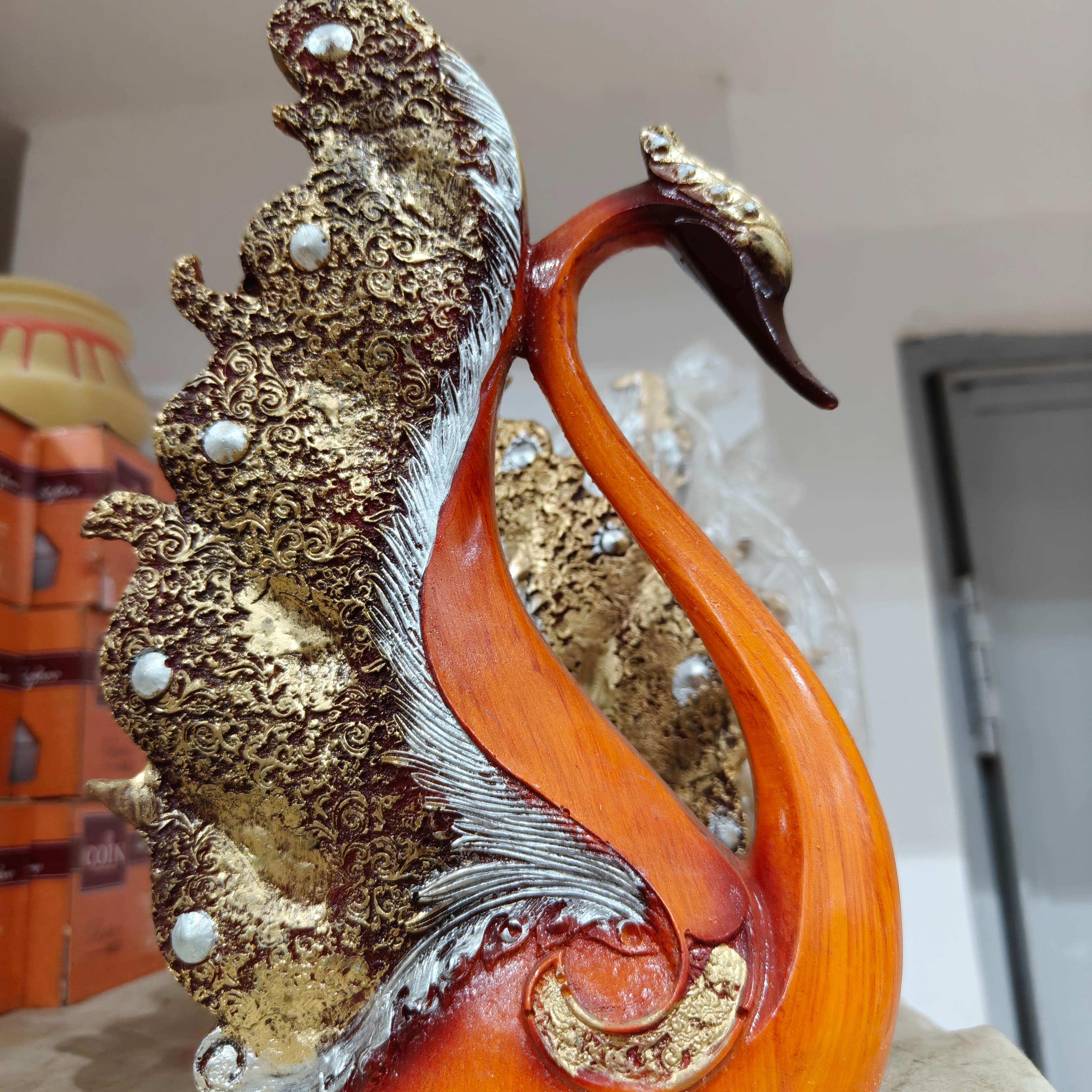 Gold Swan Statue | Decorative | Wood | Gold