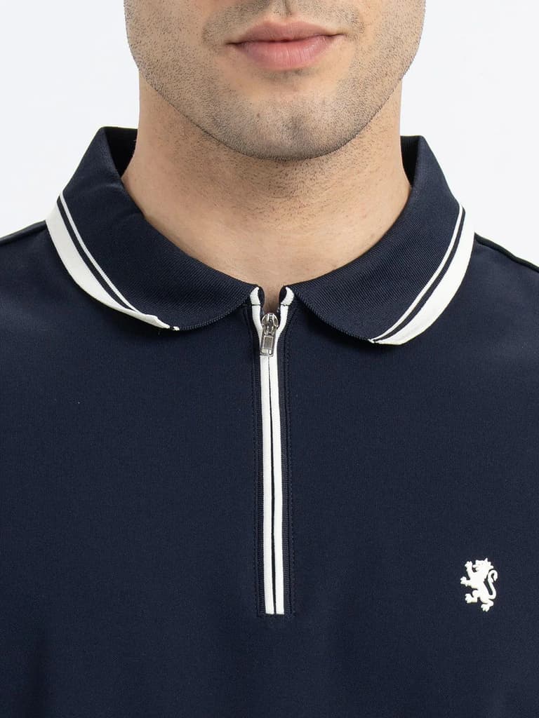 T Shirts for Men in Navy | Polo Half Sleeve T Shirt — photo 4