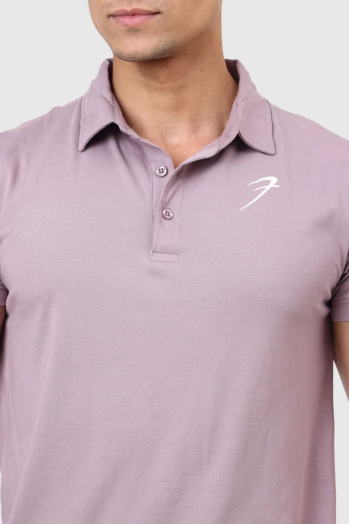 Polo T-shirt Mauve — photo 4