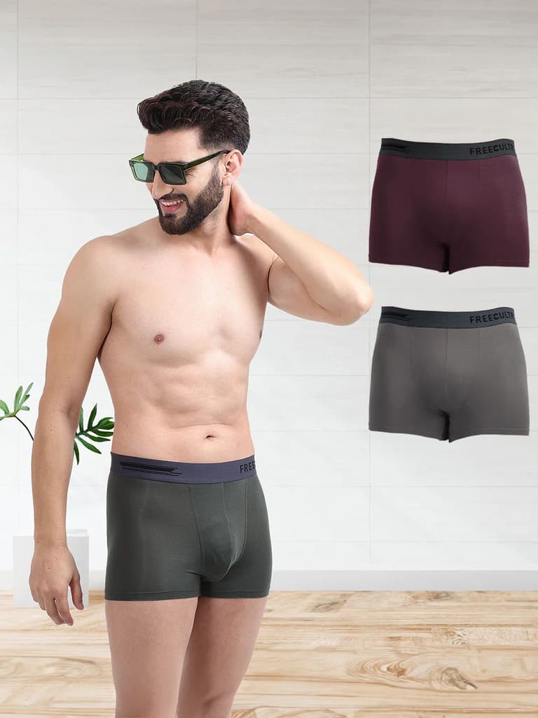 Men's Anti-Bacterial Micro Modal Trunk in Contrast Waistband (Pack of 3) — photo 10