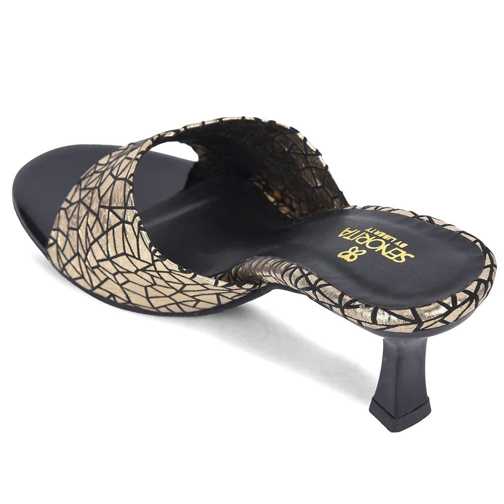 Senorita STY-156E Black Casual Heeled Slippers for Women — photo 4