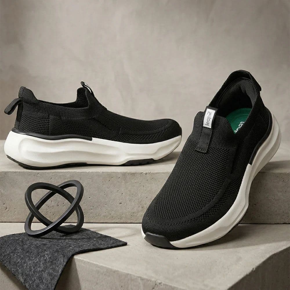 Leap7X by Liberty Men's CHICAGO-1 Black Slip-On Walking Shoes - EAZYGO Technology with Ortholite Insole — photo 2