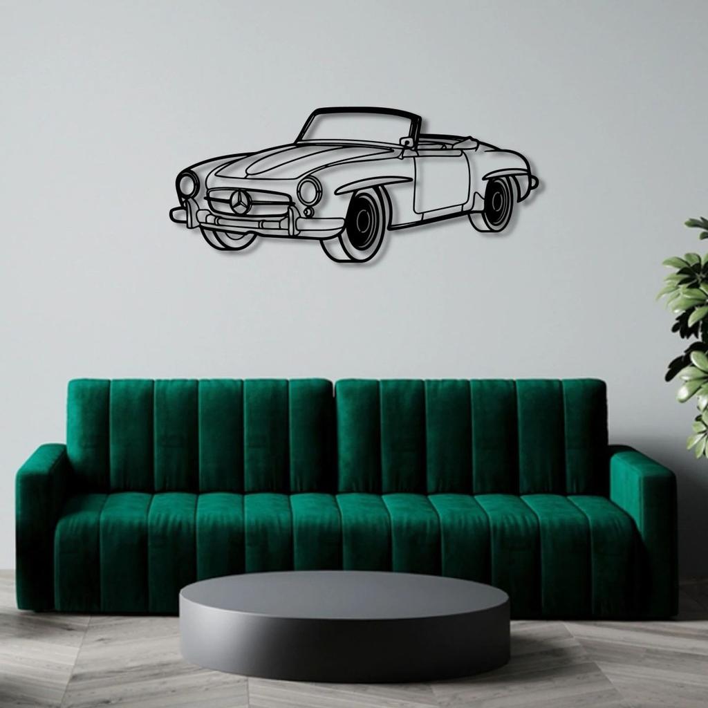 MERCEDES BENZ 190 190SL 1958 PERSPECTIVE METAL WALL ART