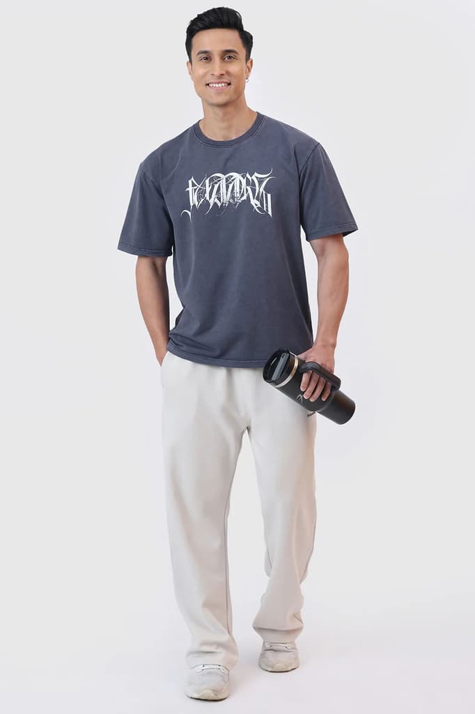Skull Washed Oversized T-shirt Navy — photo 2