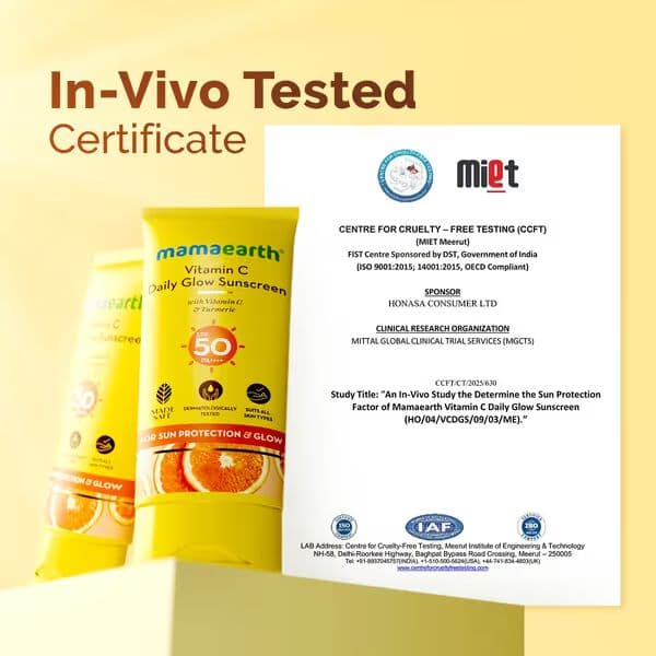 Mamaearth Vitamin C Sunscreen SPF 50 PA++++ 50g Pack of 3