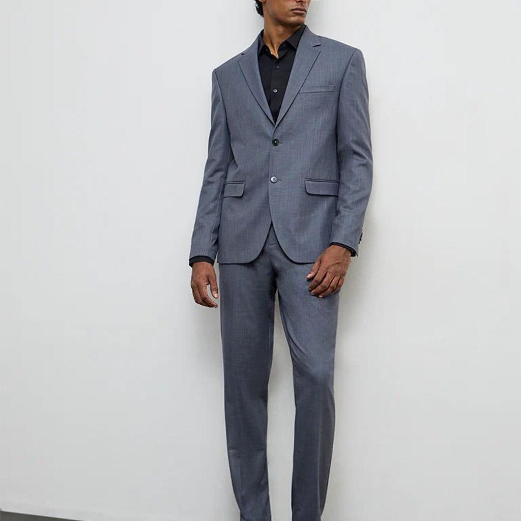 WES Formals Dark Grey Slim-Fit Blazer