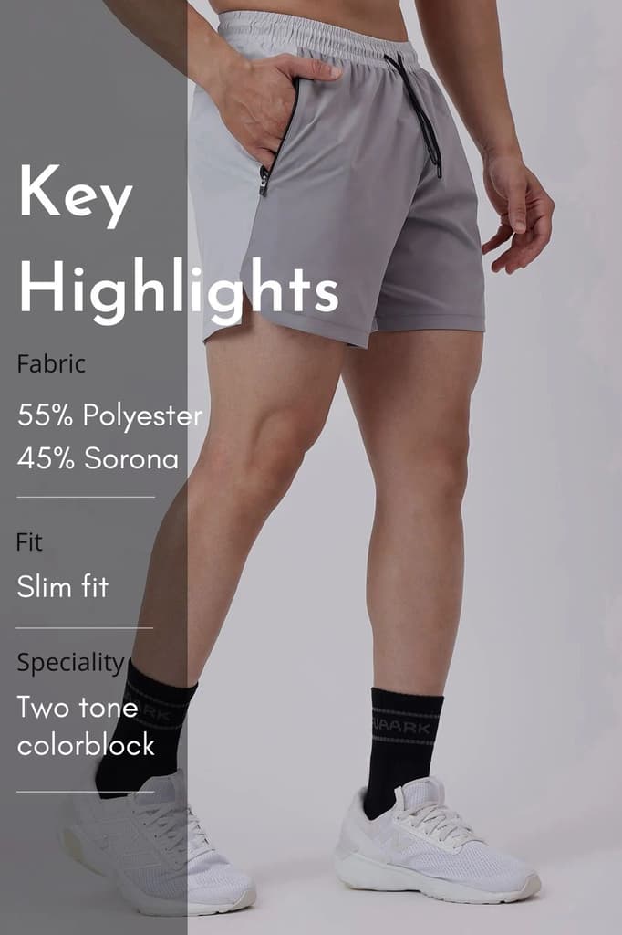 Snap Colourblock Shorts Light Grey — photo 8