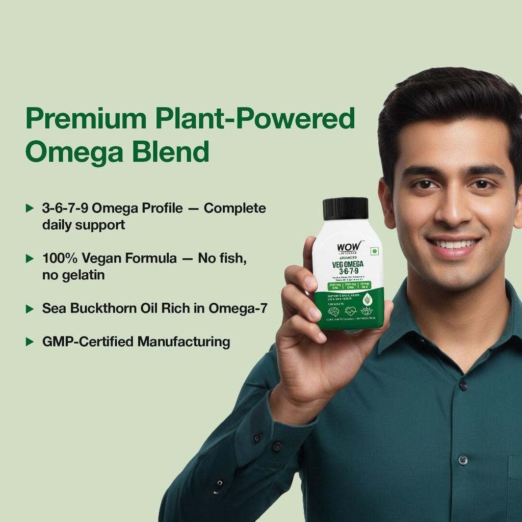 Veg Omega 3 6 7 9 Complete Plant-Based Omega Support