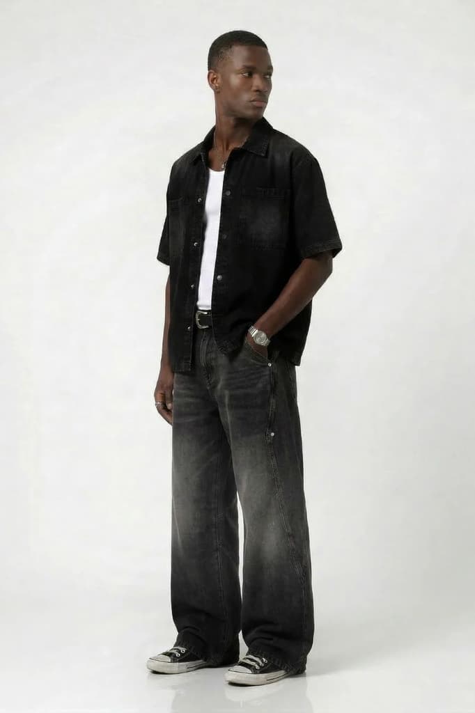 Denim Short Sleeves Shirt — photo 3