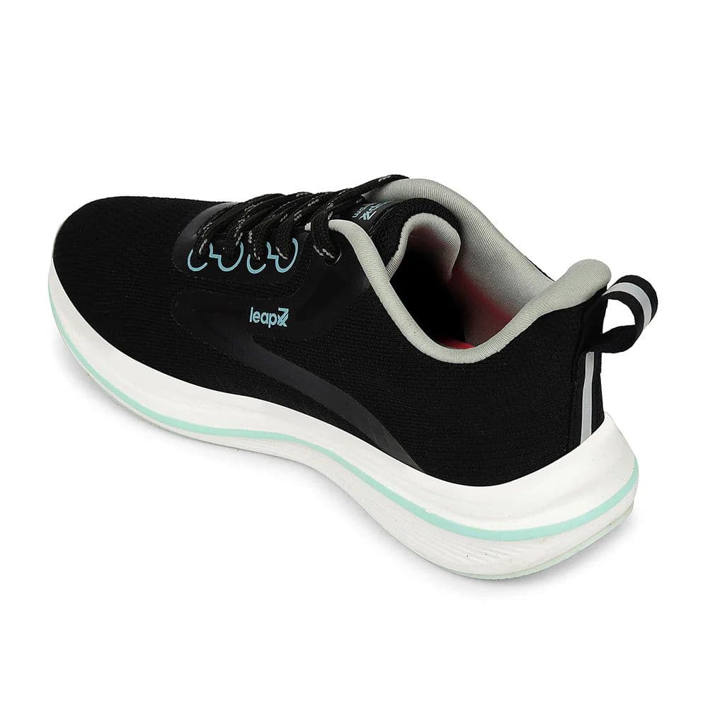 Leap7x Black Sports Lacing Running Shoes For Women ROSY-1 By Liberty — photo 5