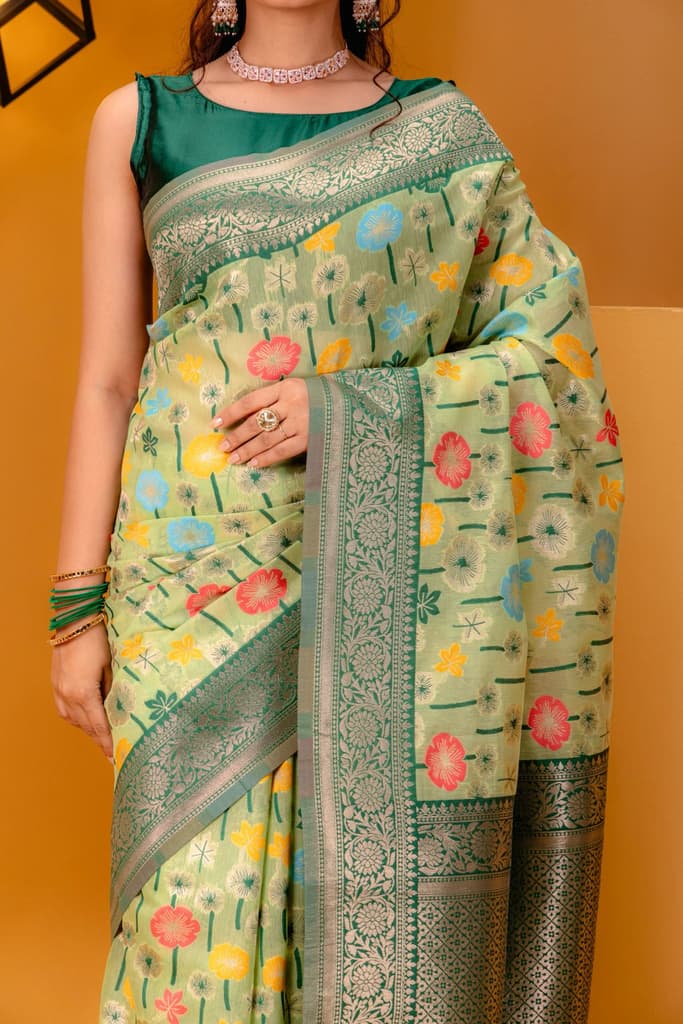 Mimosa Women's Woven Design Repated Style Art Silk Saree With Blouse Piece : SA00001583PSFREE — photo 3