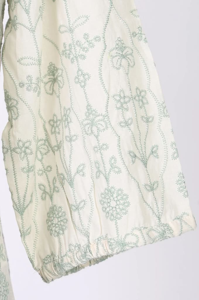 Light Green Schiffli Embroidered Pure Cotton Straight Top — photo 7
