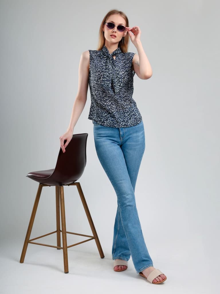 Cory edge Paros sleeveless blouse- Animal print — photo 6