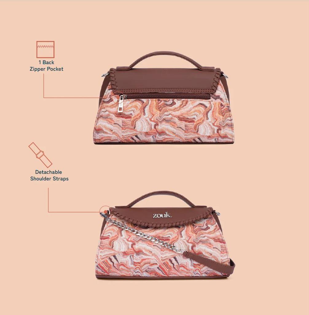 Saisha Sling Bag Nicobar Coral & Zoe Sling Bag Royal Indian Peacock Motif Combo — photo 7