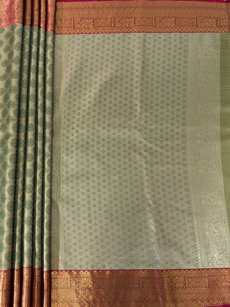 MIMOSA Women's Woven Design Kanjivaram Style Art Silk Saree with Blouse Piece - Green (SA00002734GRNFREE) — photo 7