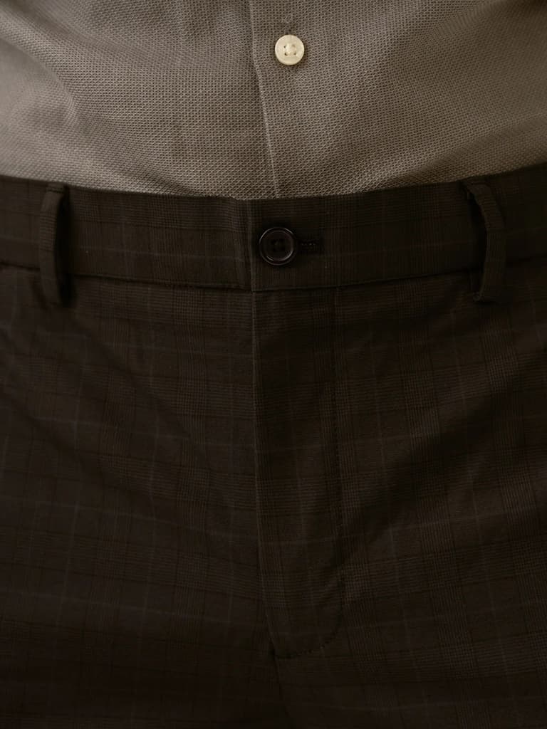 Submarine Black Checks Formal Pants