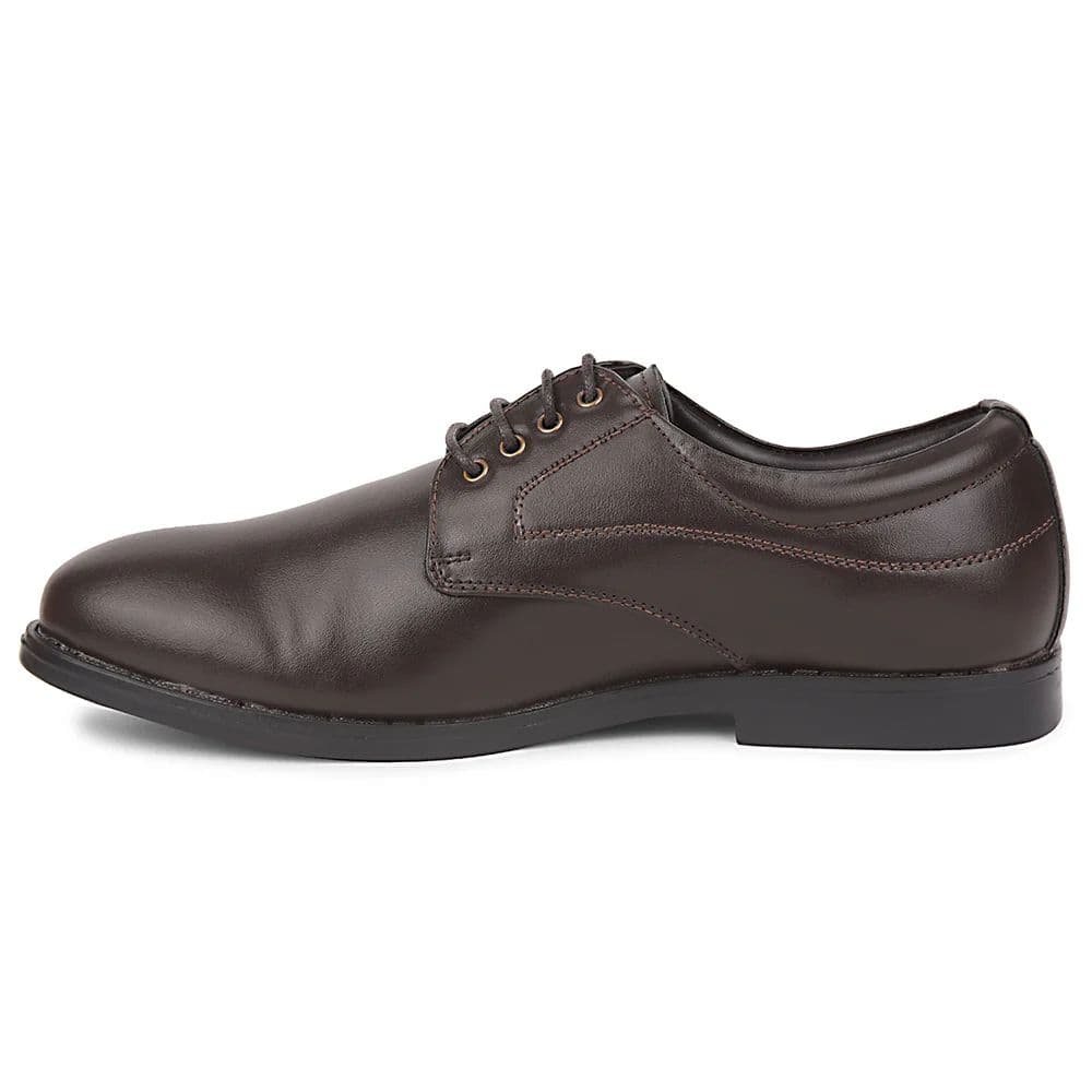 Fortune Brown Formal Lacing Derby Shoes For Men MAJESTIC-1 By Liberty — photo 3