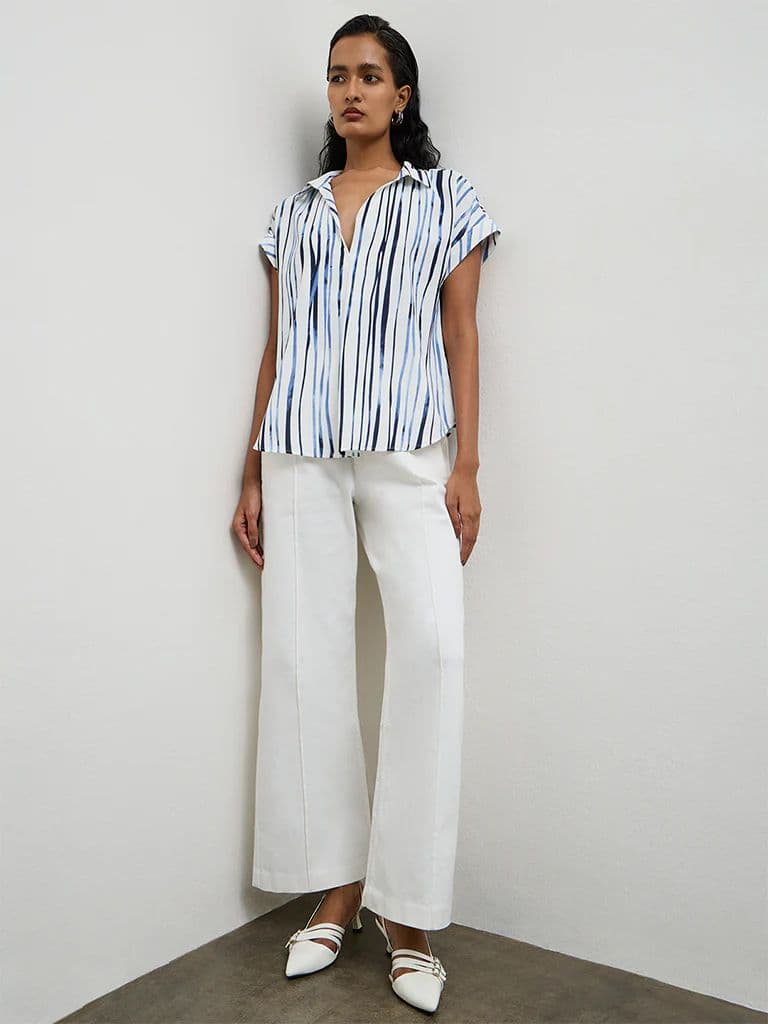 Wardrobe White Striped Blouse — photo 2