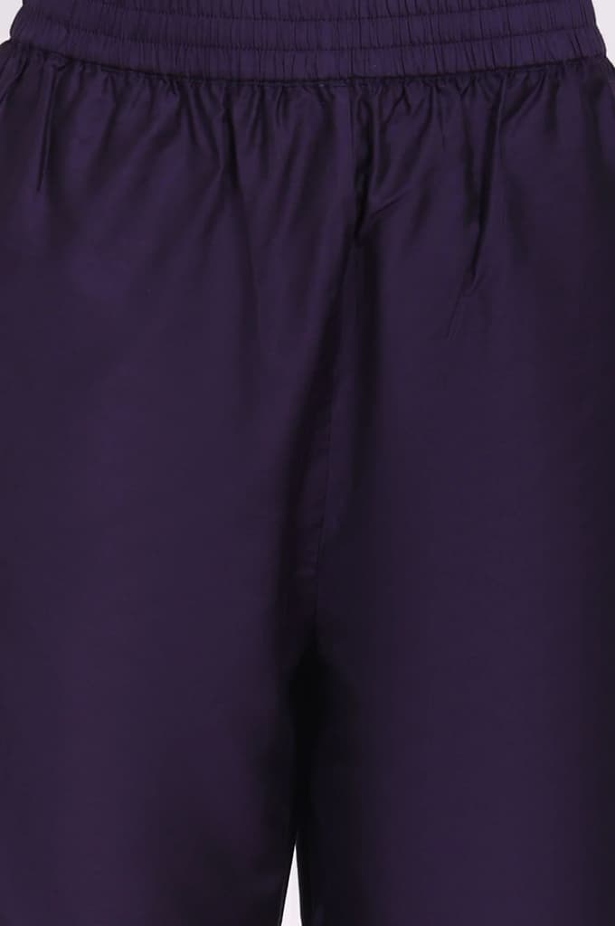Purple Embroidered Straight Kurta with Straight Pant and Dupatta Set — photo 8