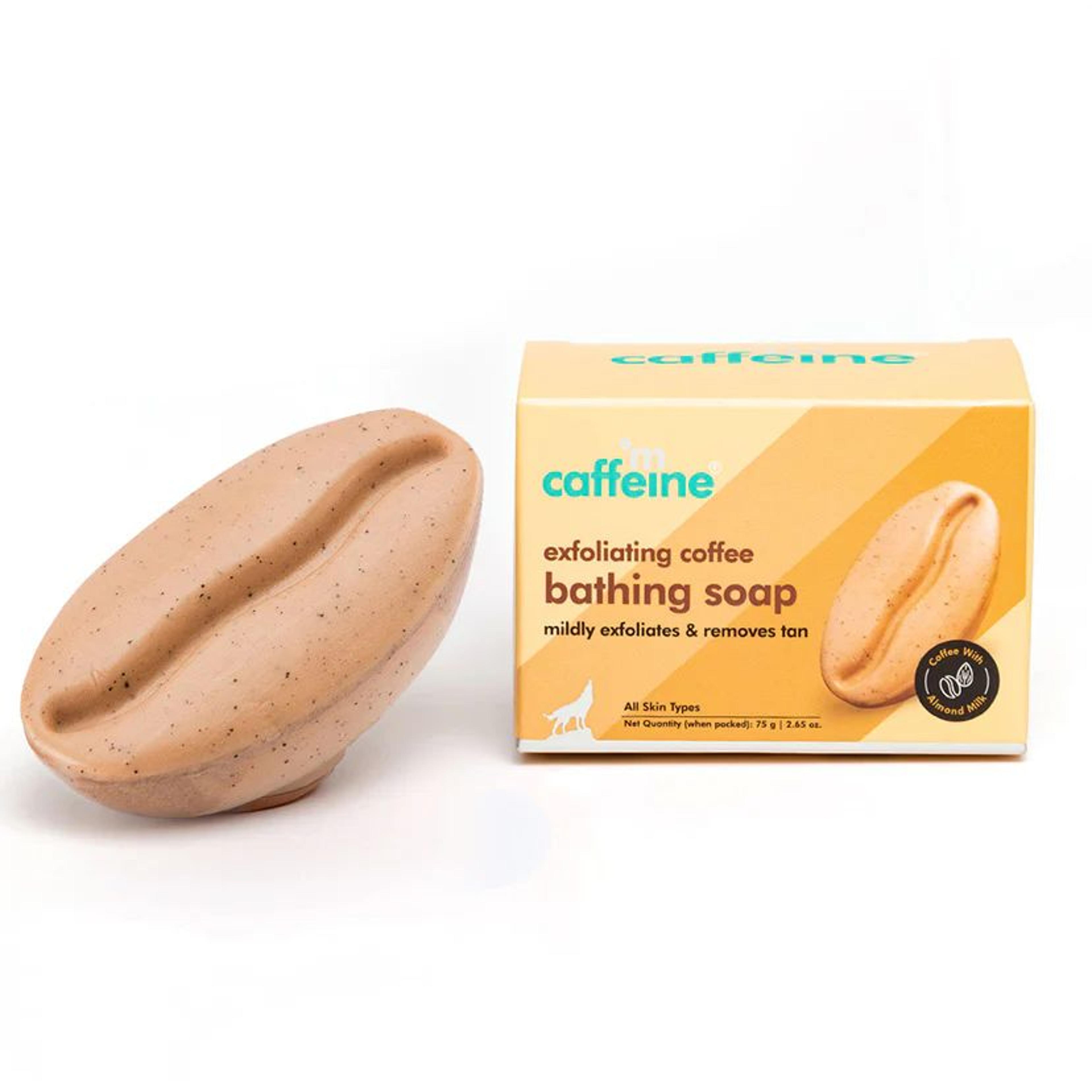 Exfoliating Coffee Bathing Soap for Tan Removal - 75g - Natural & 100% Vegan
