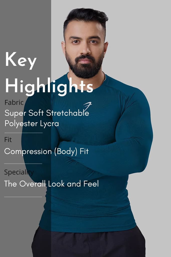 Compression Fullsleeves T-shirt Teal — photo 7