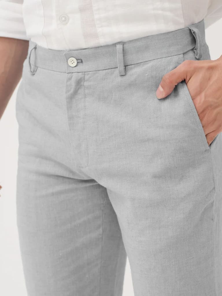 Froselle Grey Linen Sorona Pants