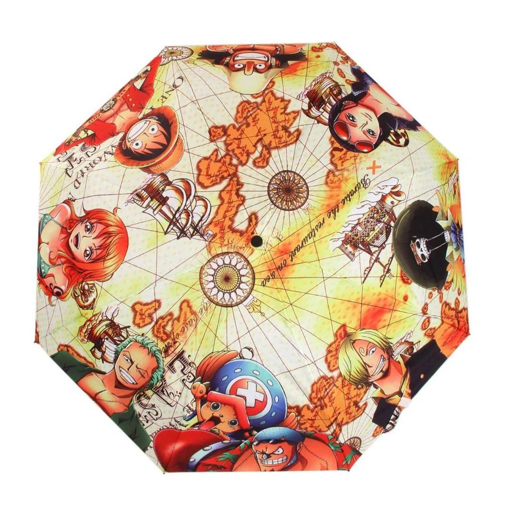Anime Print Folding Umbrella – Compact, Stylish n Weather-Resistant — One Piece Crew Umbrella