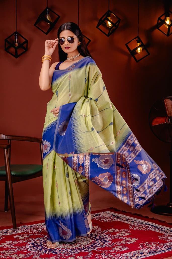 Mimosa Women's Woven Design Banarasi Style Art Silk Saree With Blouse Piece : SA00001795PSFREE — photo 5