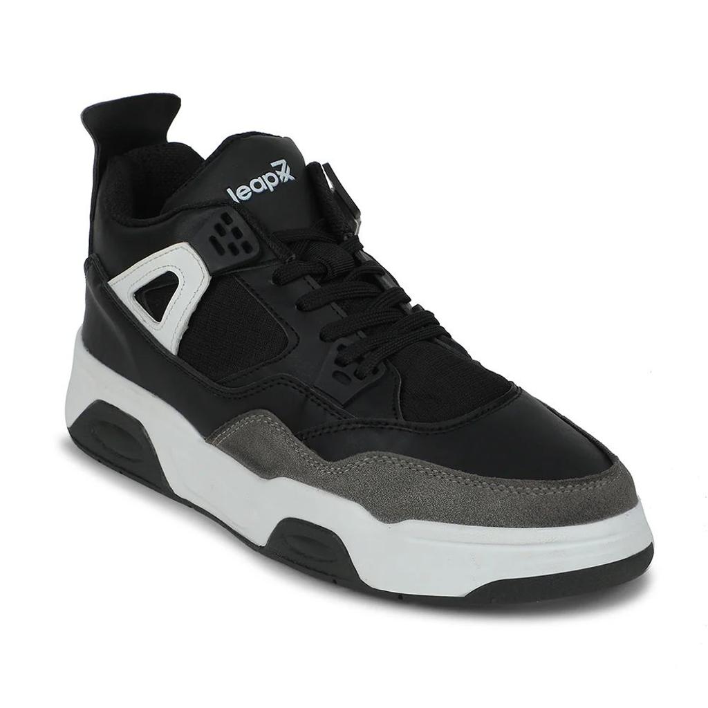 Leap7x Black Casual Sneakers For Men RETRO-02 By Liberty