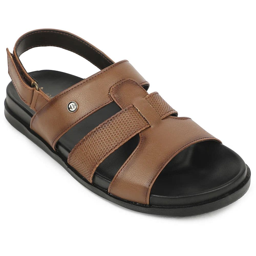 Healers Tan Casual Flat Sandal for Men LEEKSER-1E by Liberty — 6/40 / Tan